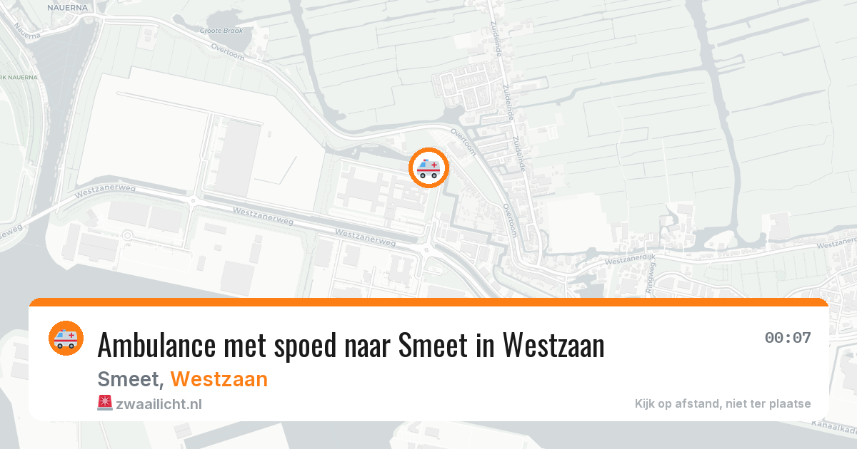 Ambulance met spoed naar Smeet in Westzaan — 4 aug 2026