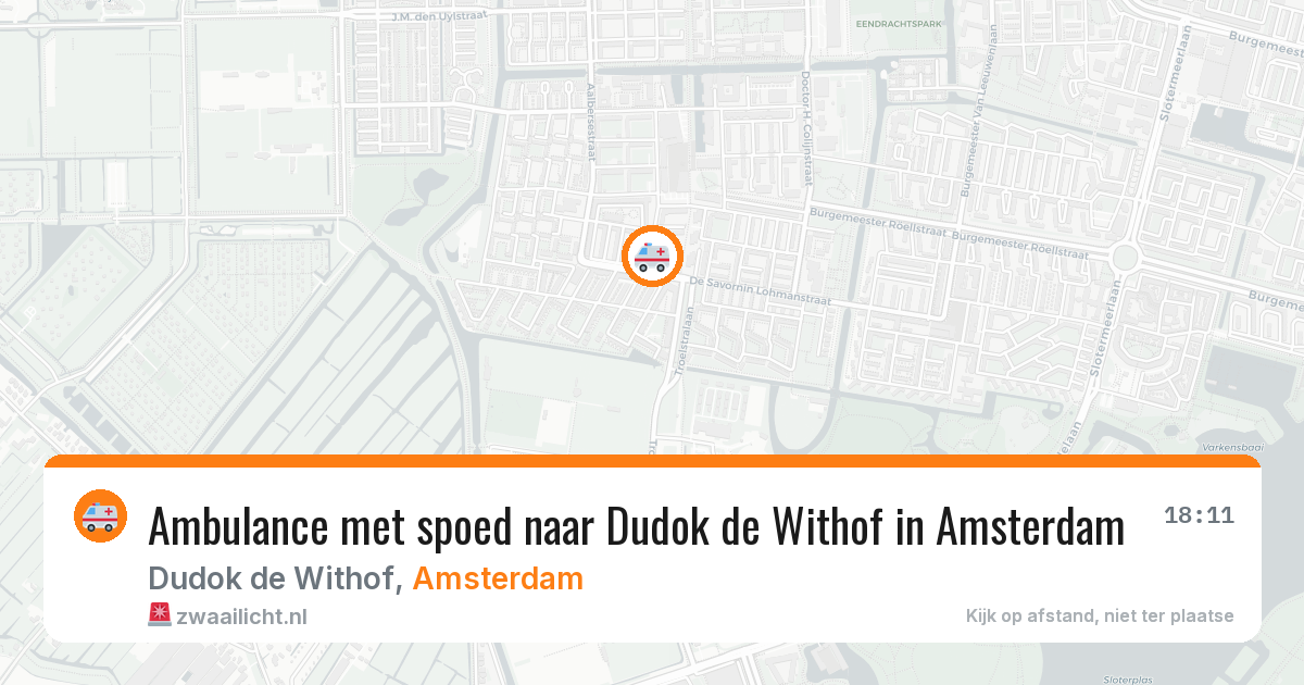 Ambulance met spoed naar Dudok de Withof in Amsterdam — 22 jun 2026