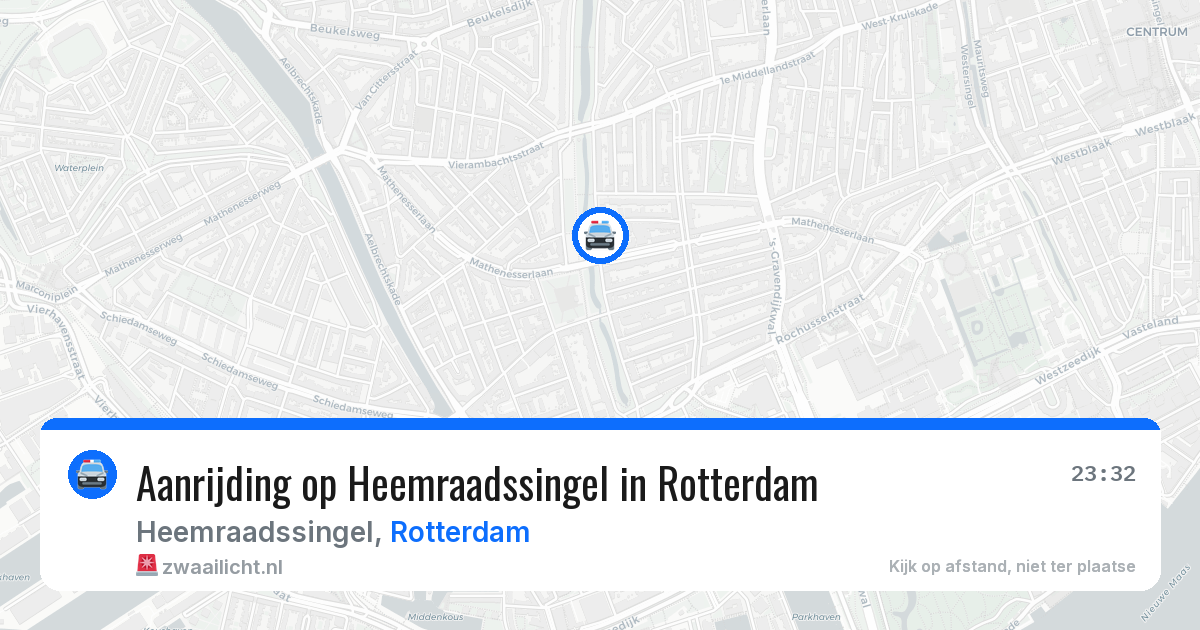 Aanrijding op Heemraadssingel in Rotterdam — 14 mrt 2026