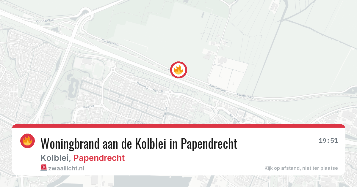Woningbrand aan de Kolblei in Papendrecht — 23 jul 2026