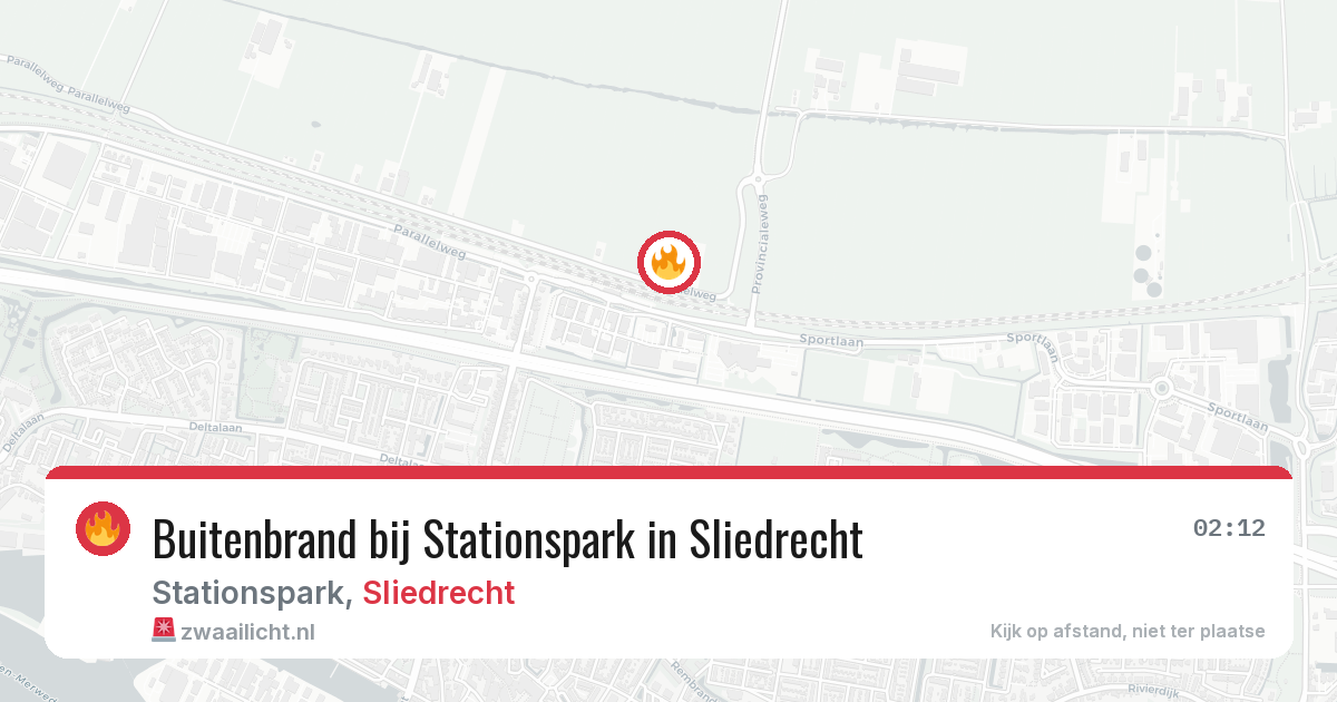Buitenbrand bij Stationspark in Sliedrecht — 8 aug 2026