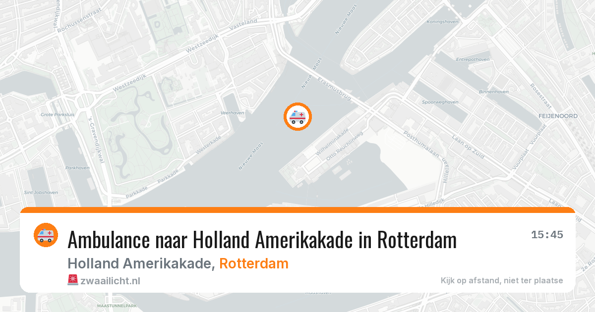 Ambulance naar Holland Amerikakade in Rotterdam — 16 mrt 2026