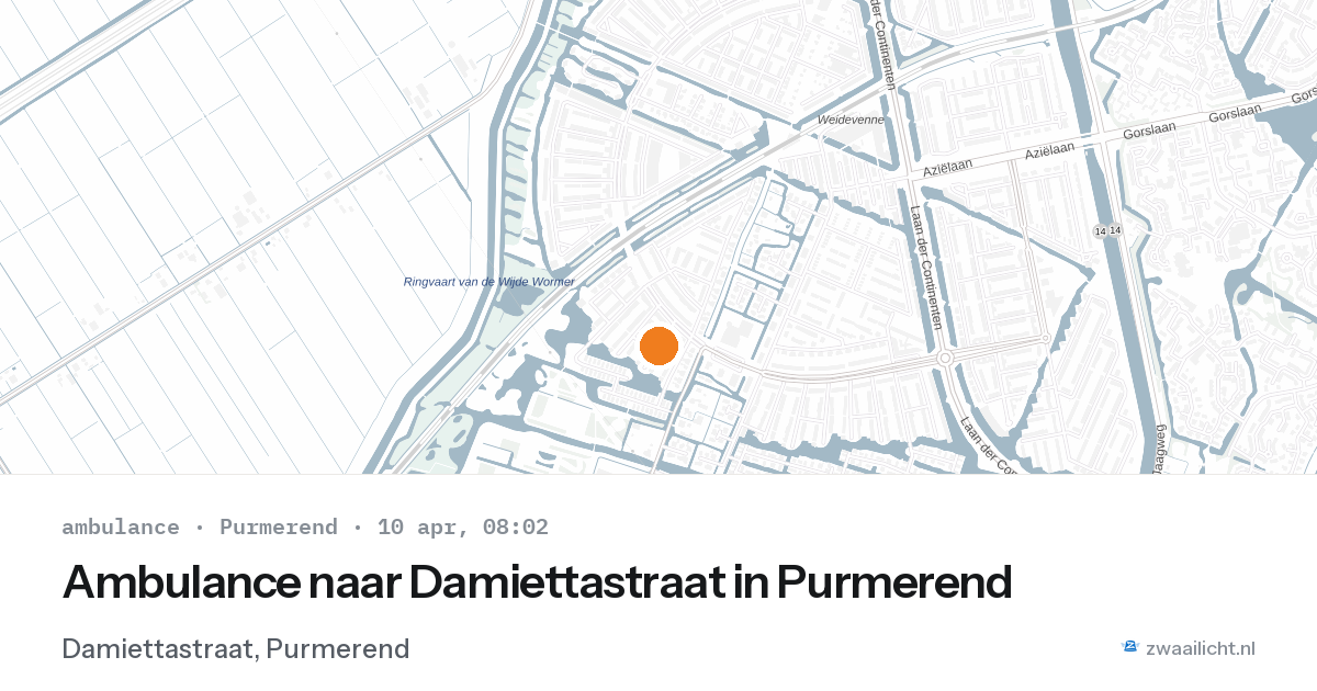 Ambulance naar Damiettastraat in Purmerend — 10 apr 2026