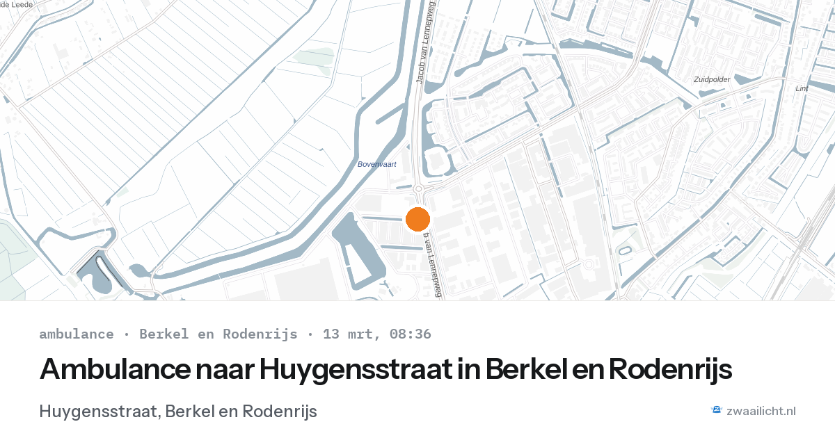 Ambulance naar Huygensstraat in Berkel en Rodenrijs — 13 mrt 2026