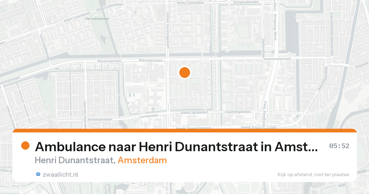 Ambulance naar Henri Dunantstraat in Amsterdam — 16 aug 2026