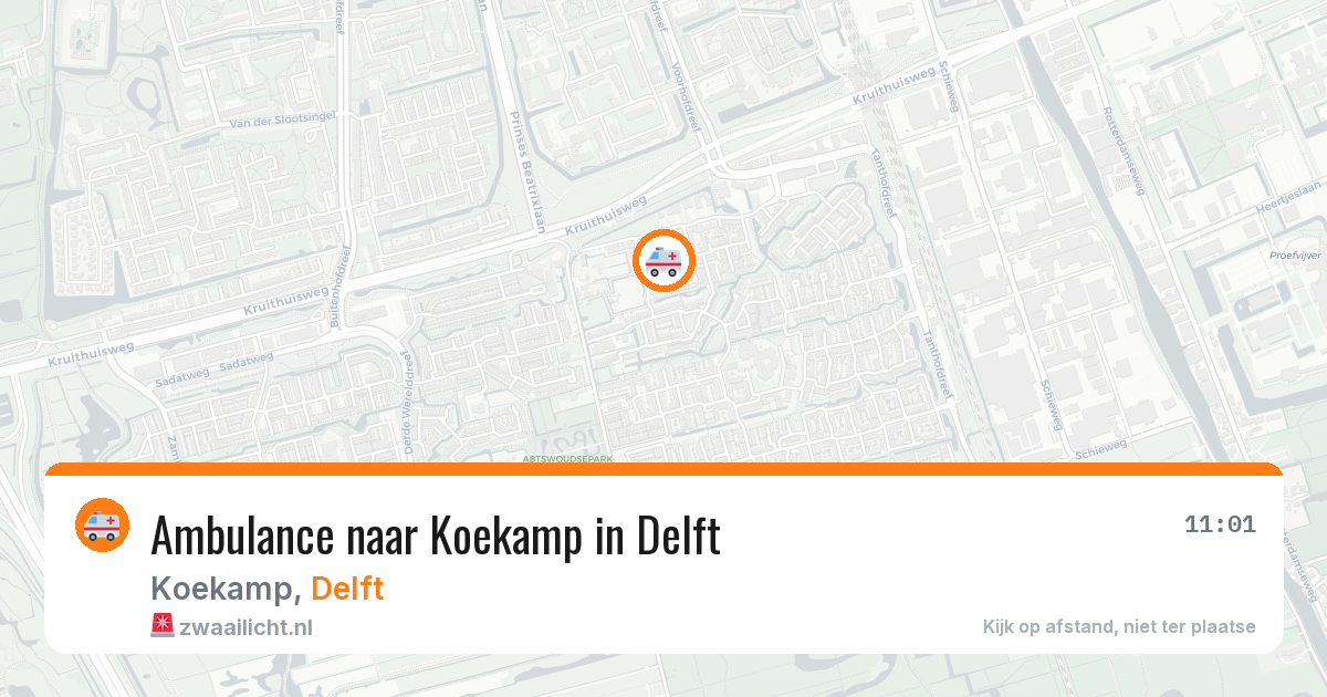 Ambulance naar Koekamp in Delft — 26 mei 2026