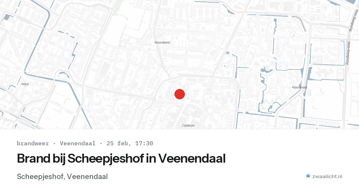 Brand bij Scheepjeshof in Veenendaal — 25 feb 2026