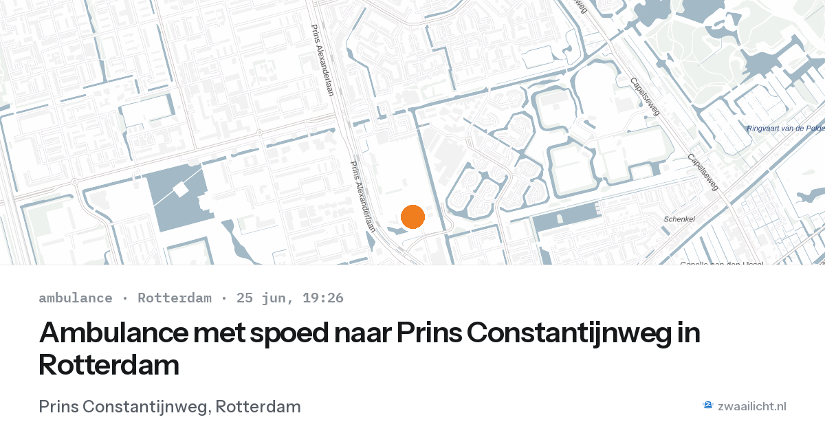 Ambulance met spoed naar Prins Constantijnweg in Rotterdam — 25 jun 2026