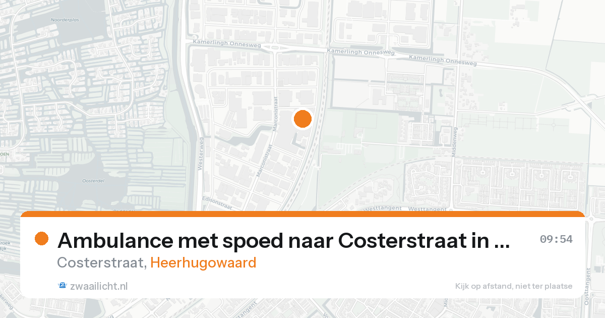 Ambulance met spoed naar Costerstraat in Heerhugowaard — 18 aug 2026