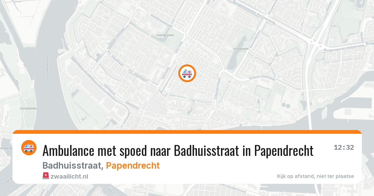 Ambulance met spoed naar Badhuisstraat in Papendrecht — 19 mei 2026