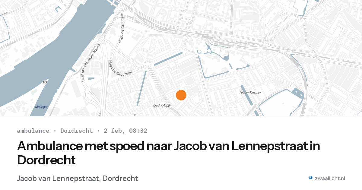 Ambulance met spoed naar Jacob van Lennepstraat in Dordrecht — 2 feb 2026
