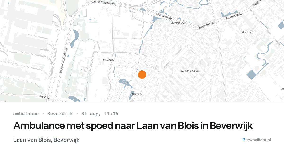 Ambulance met spoed naar Laan van Blois in Beverwijk — 31 aug 2026