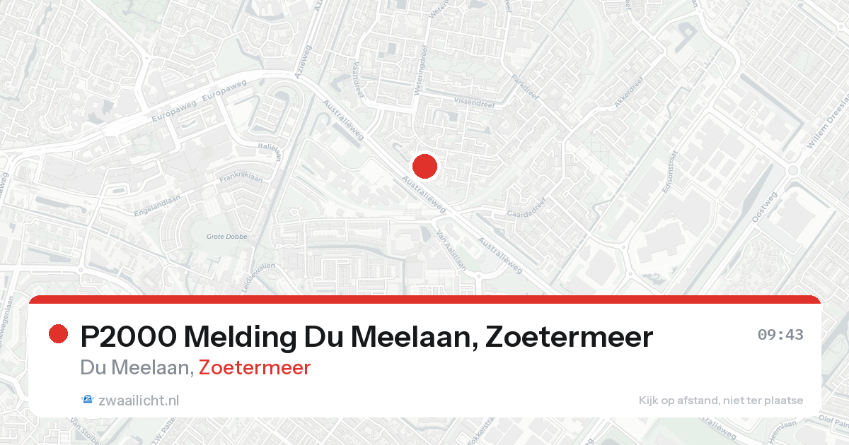 P2000 Melding Du Meelaan, Zoetermeer — 8 feb 2026