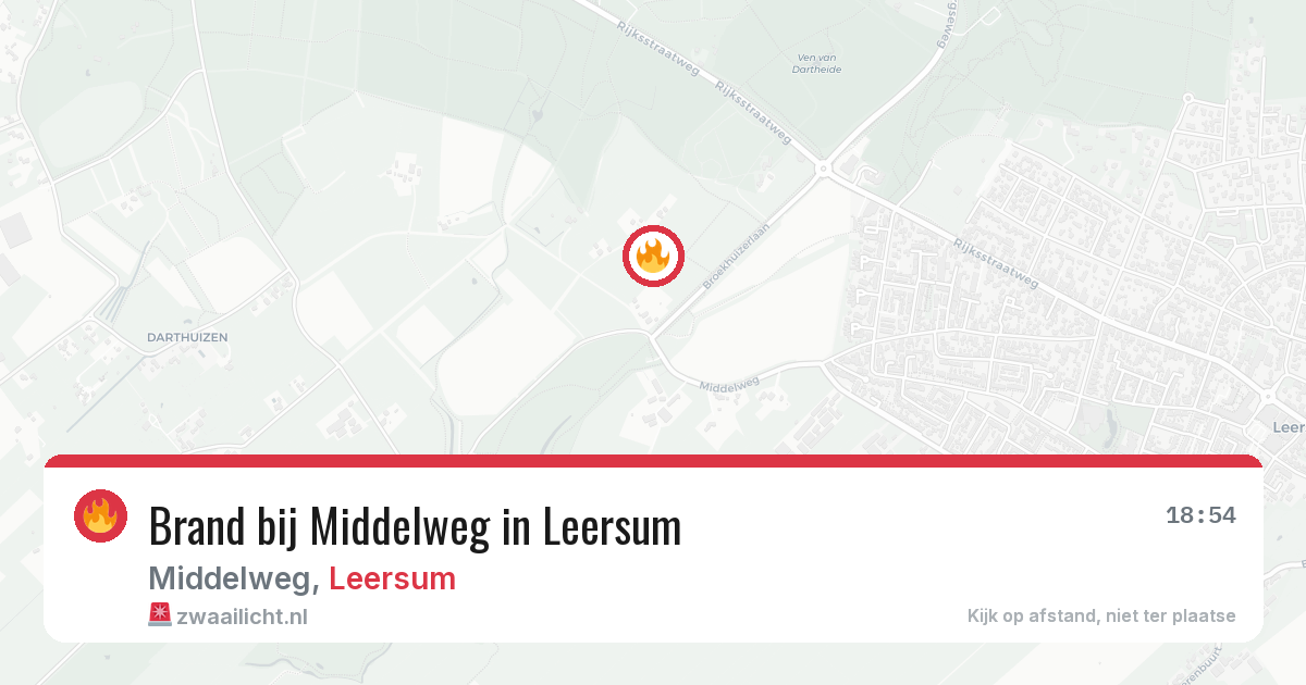 Brand bij Middelweg in Leersum — 22 mrt 2026