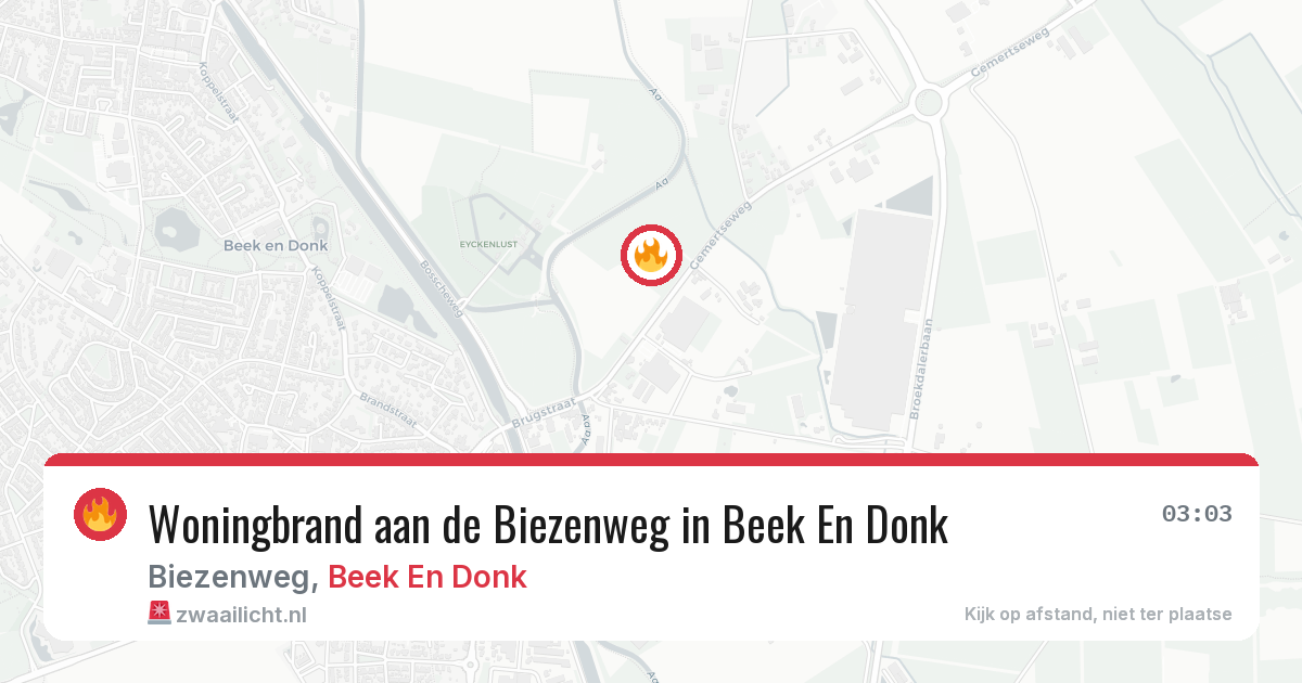 Woningbrand aan de Biezenweg in Beek En Donk — 28 jun 2026