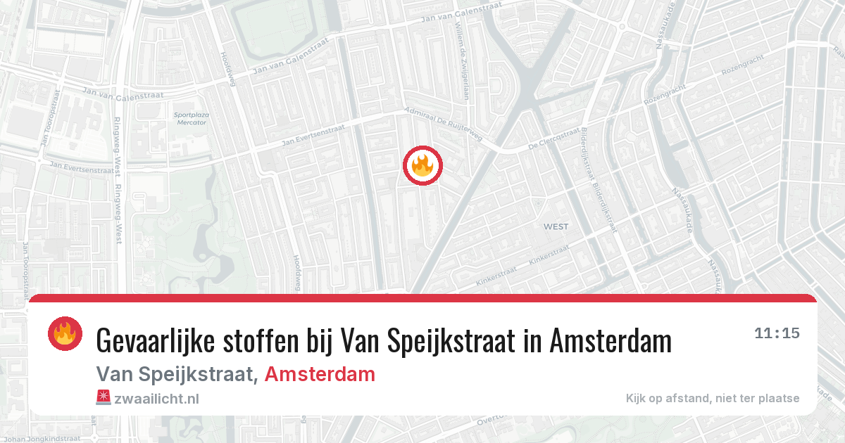Gevaarlijke stoffen bij Van Speijkstraat in Amsterdam — 1 apr 2026