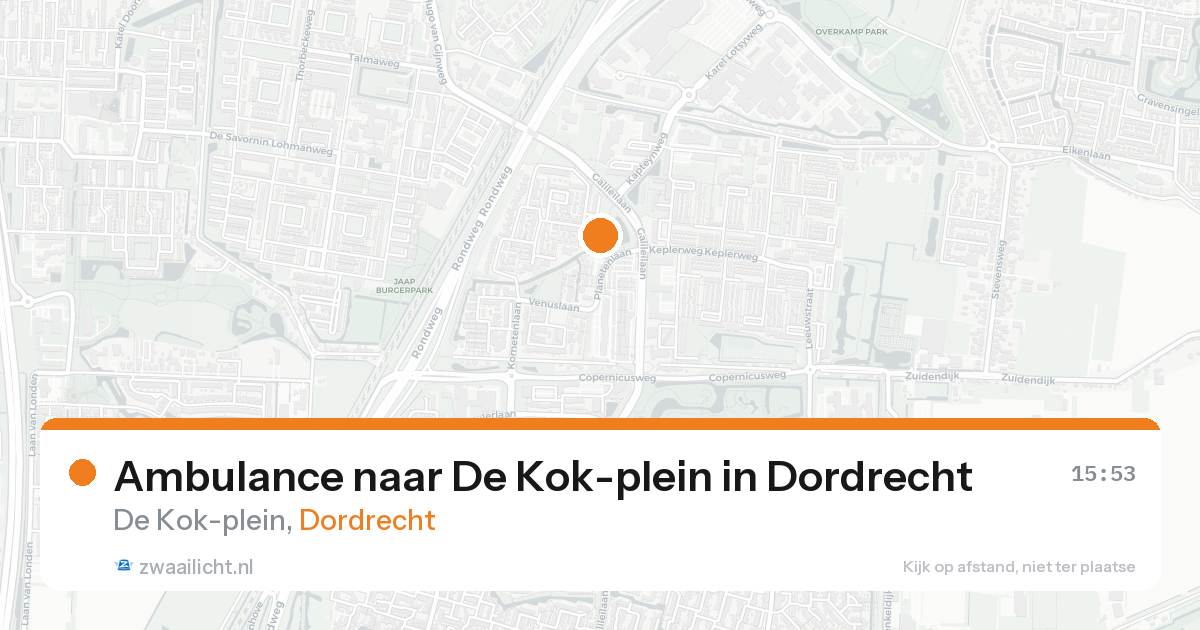 Ambulance naar De Kok-plein in Dordrecht — 23 aug 2026