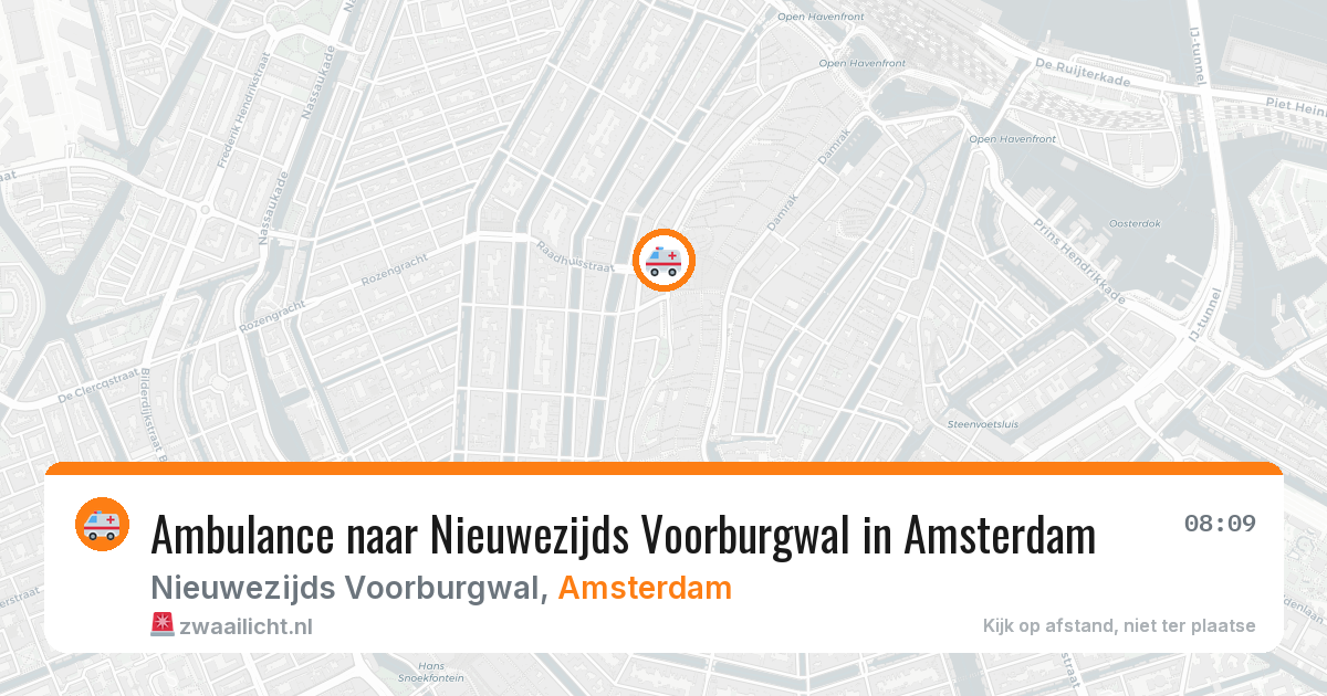 Ambulance naar Nieuwezijds Voorburgwal in Amsterdam — 26 apr 2026