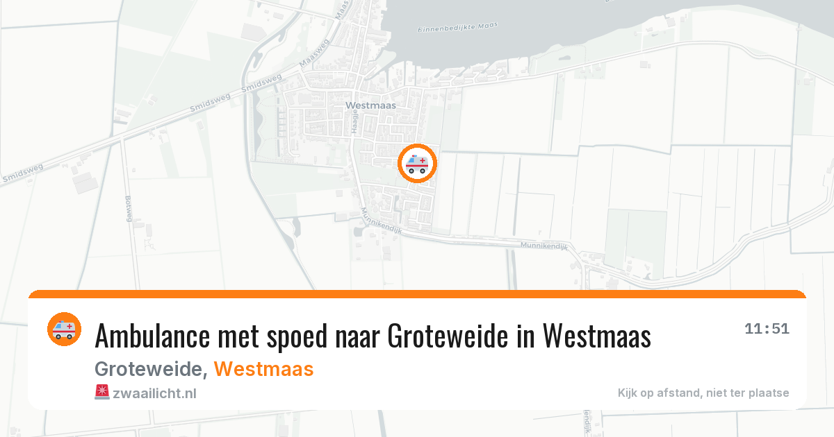 Ambulance met spoed naar Groteweide in Westmaas — 19 apr 2026