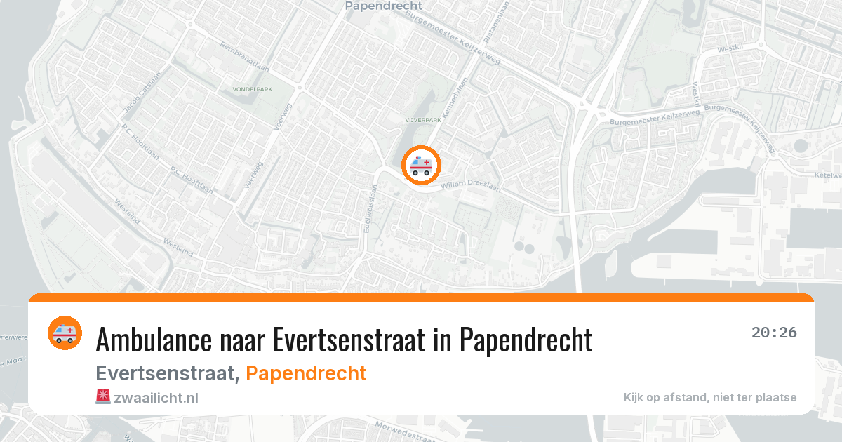 Ambulance naar Evertsenstraat in Papendrecht — 3 mei 2026