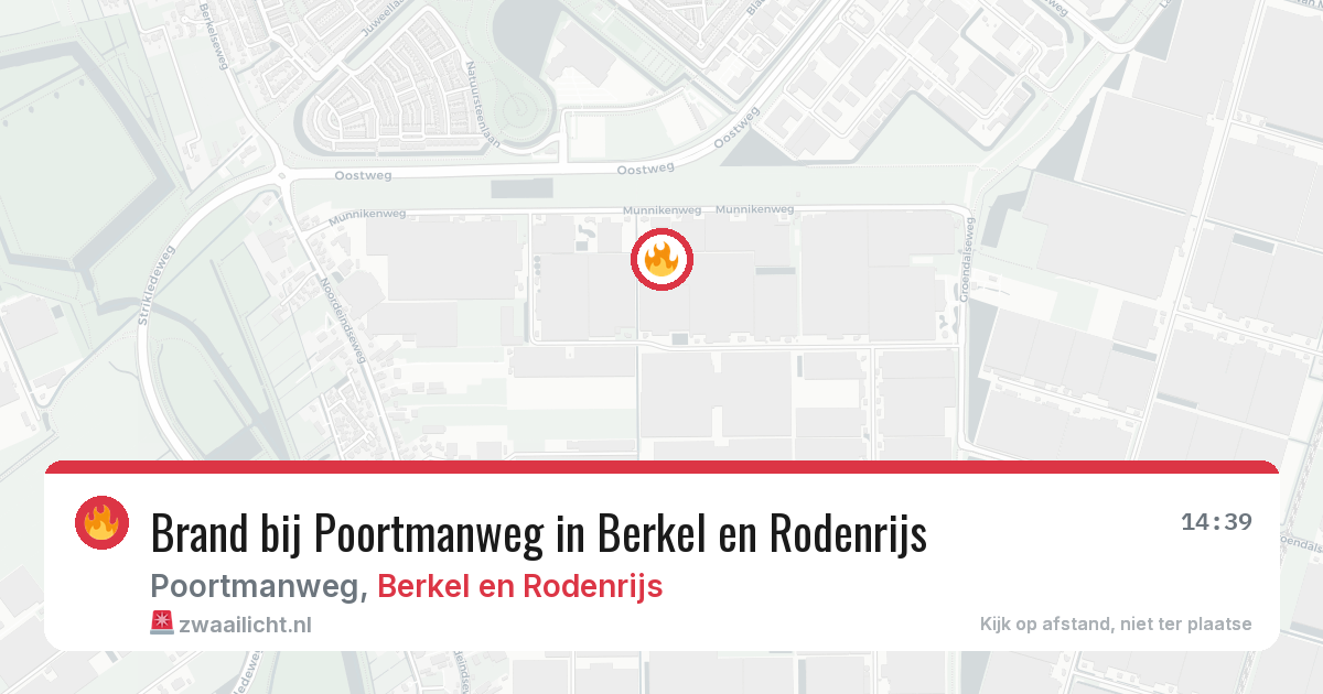 Brand bij Poortmanweg in Berkel en Rodenrijs — 12 jun 2026