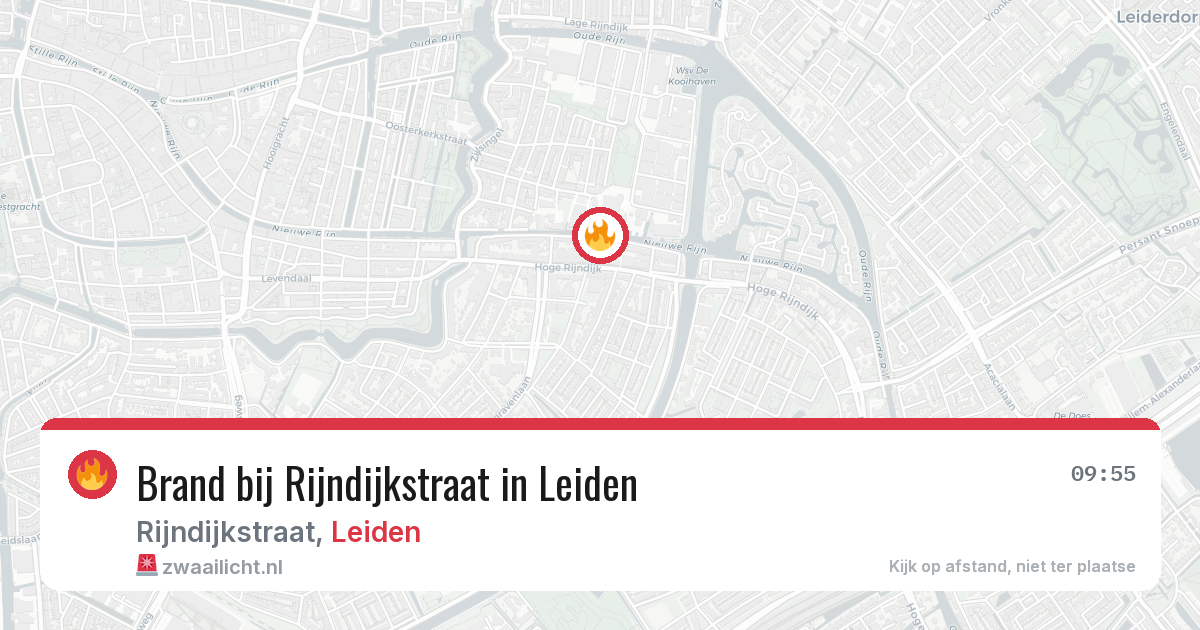 Brand bij Rijndijkstraat in Leiden — 14 aug 2026