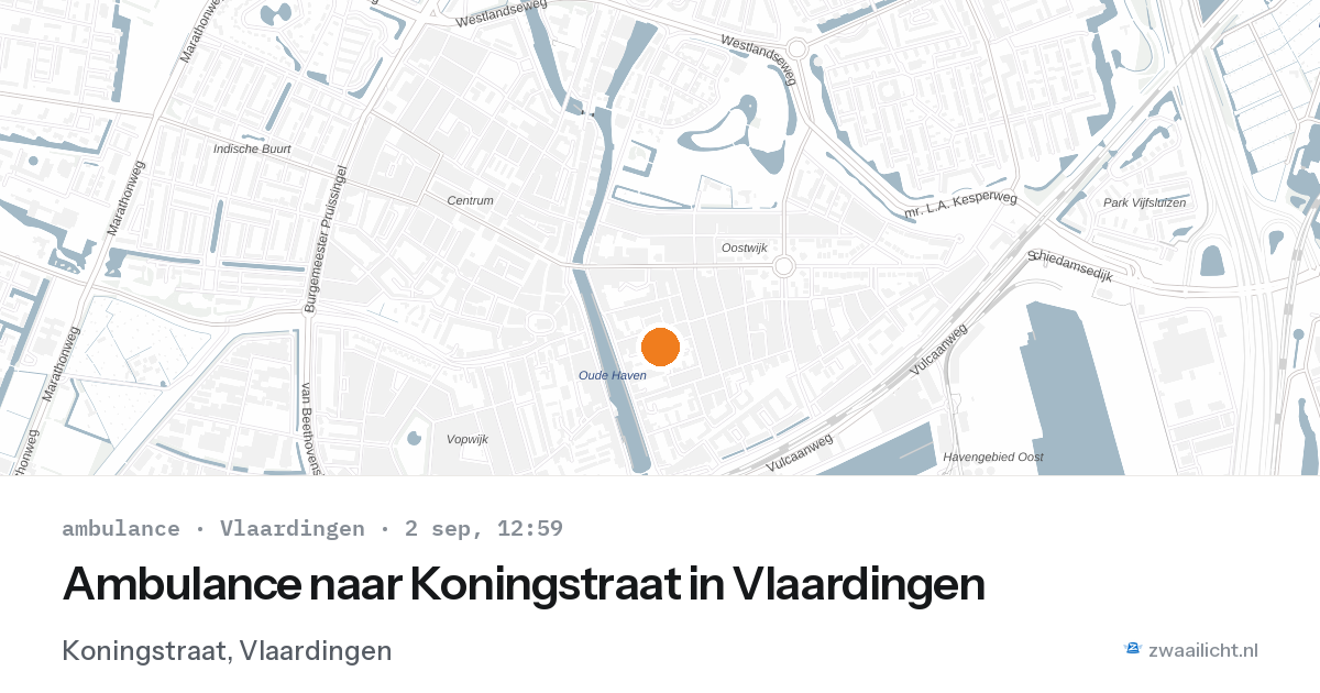 Ambulance naar Koningstraat in Vlaardingen — 2 sep 2026