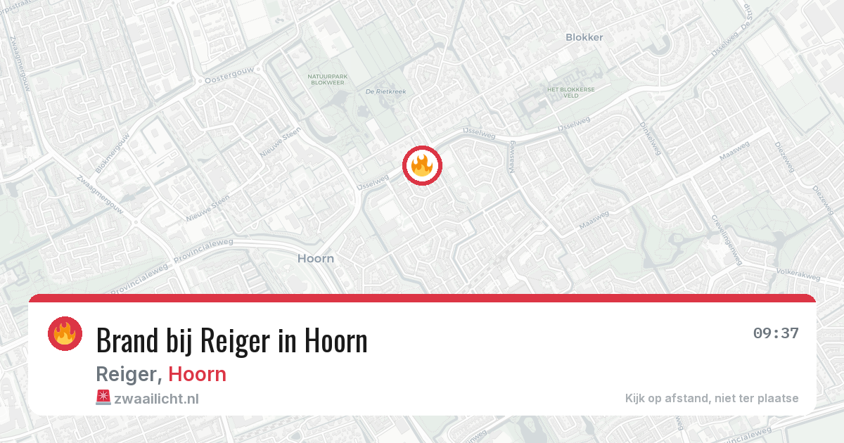 Brand bij Reiger in Hoorn — 30 jul 2026