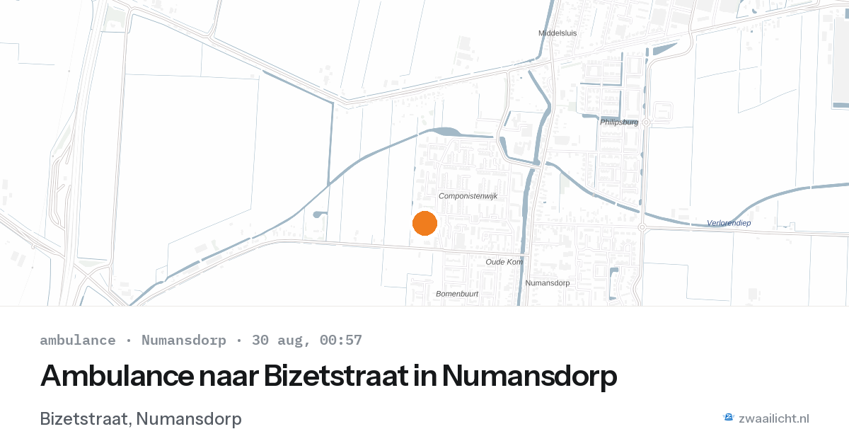 Ambulance naar Bizetstraat in Numansdorp — 29 aug 2026