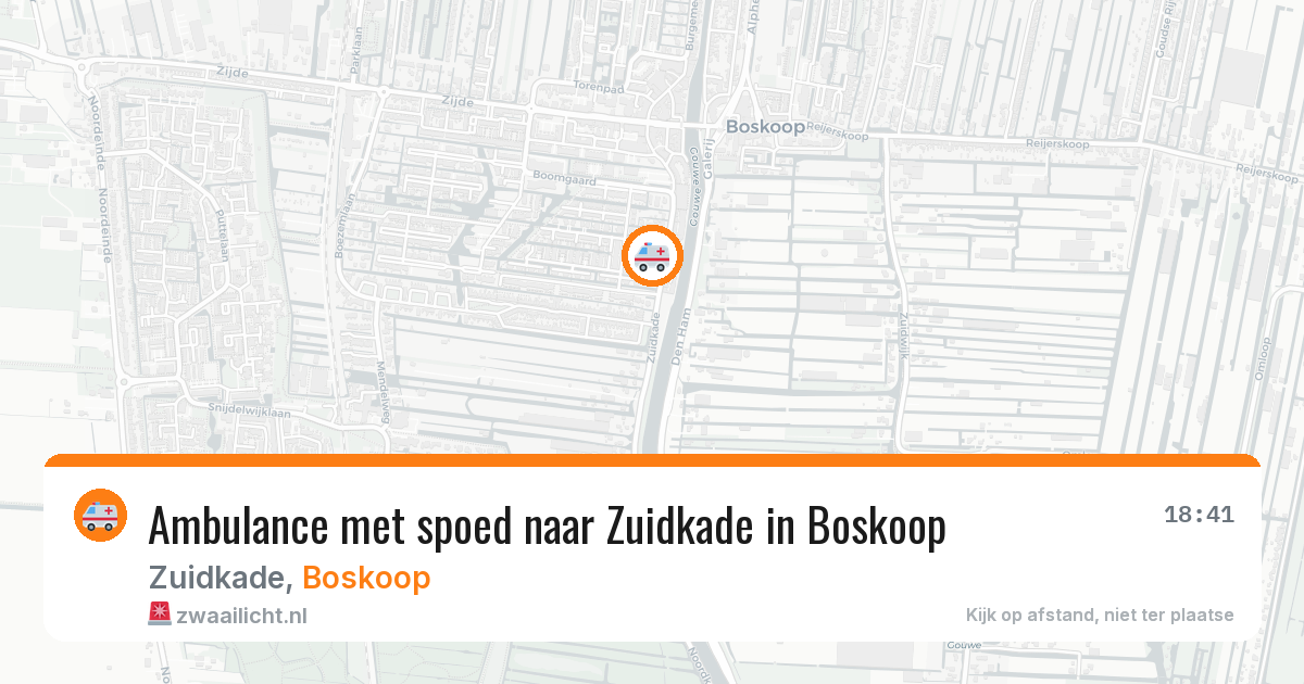 Ambulance met spoed naar Zuidkade in Boskoop — 7 jun 2026