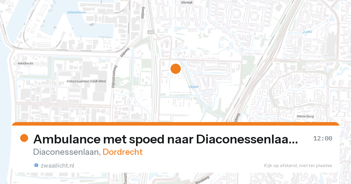 Ambulance met spoed naar Diaconessenlaan in Dordrecht — 28 aug 2026