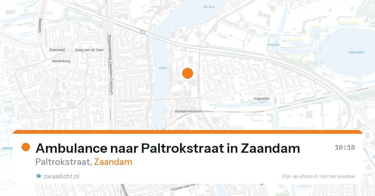 Ambulance naar Paltrokstraat in Zaandam — 27 aug 2026