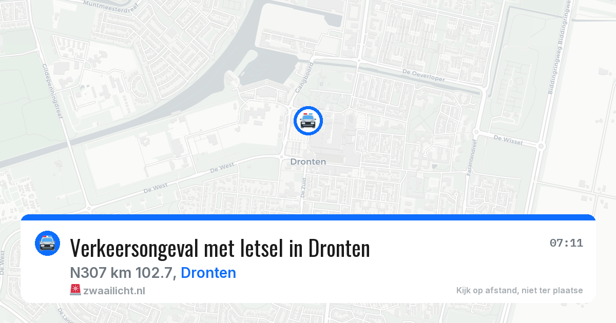 Verkeersongeval met letsel in Dronten — 19 jul 2026