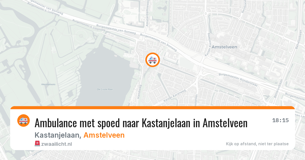 Ambulance met spoed naar Kastanjelaan in Amstelveen — 3 mei 2026