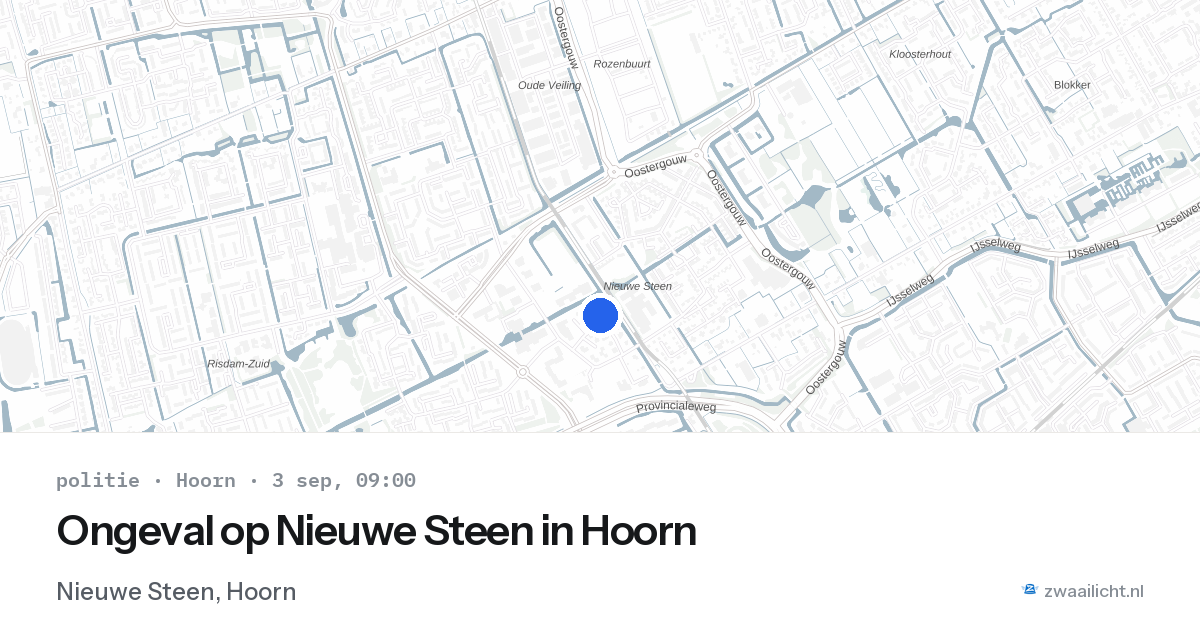 Ongeval op Nieuwe Steen in Hoorn — 3 sep 2026