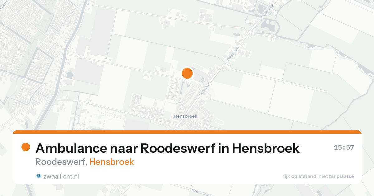 Ambulance naar Roodeswerf in Hensbroek — 16 aug 2026
