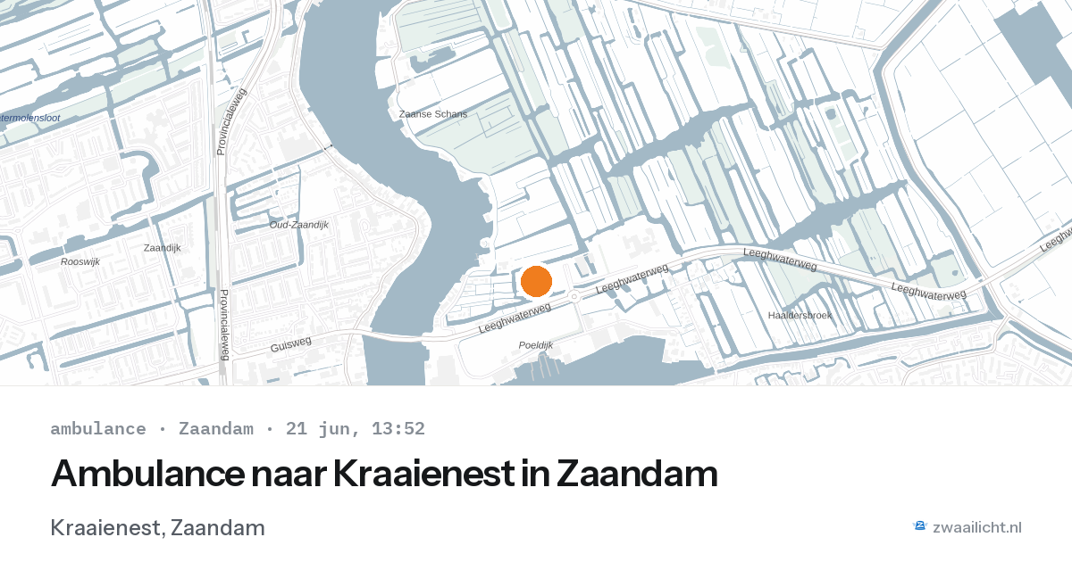 Ambulance naar Kraaienest in Zaandam — 21 jun 2026