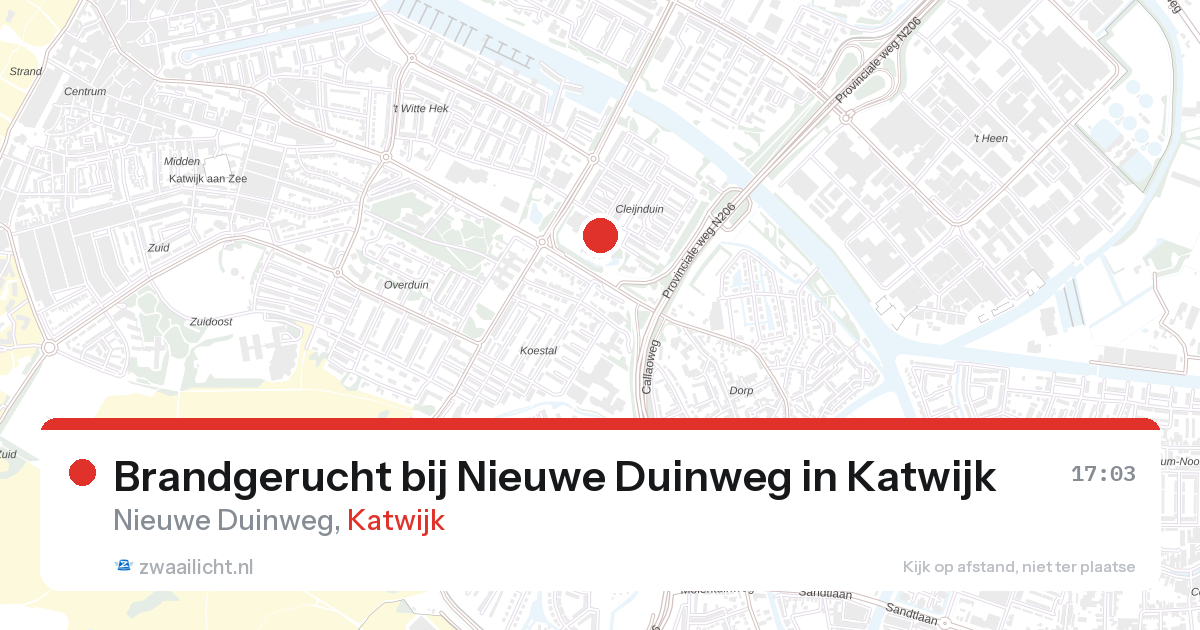 Brandgerucht bij Nieuwe Duinweg in Katwijk — 3 mrt 2026