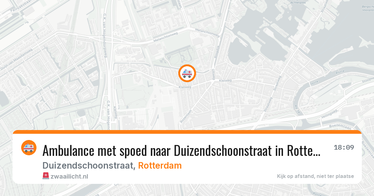 Ambulance met spoed naar Duizendschoonstraat in Rotterdam — 24 jun 2026