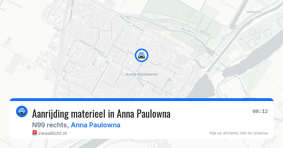 Aanrijding materieel in Anna Paulowna — 9 jul 2026