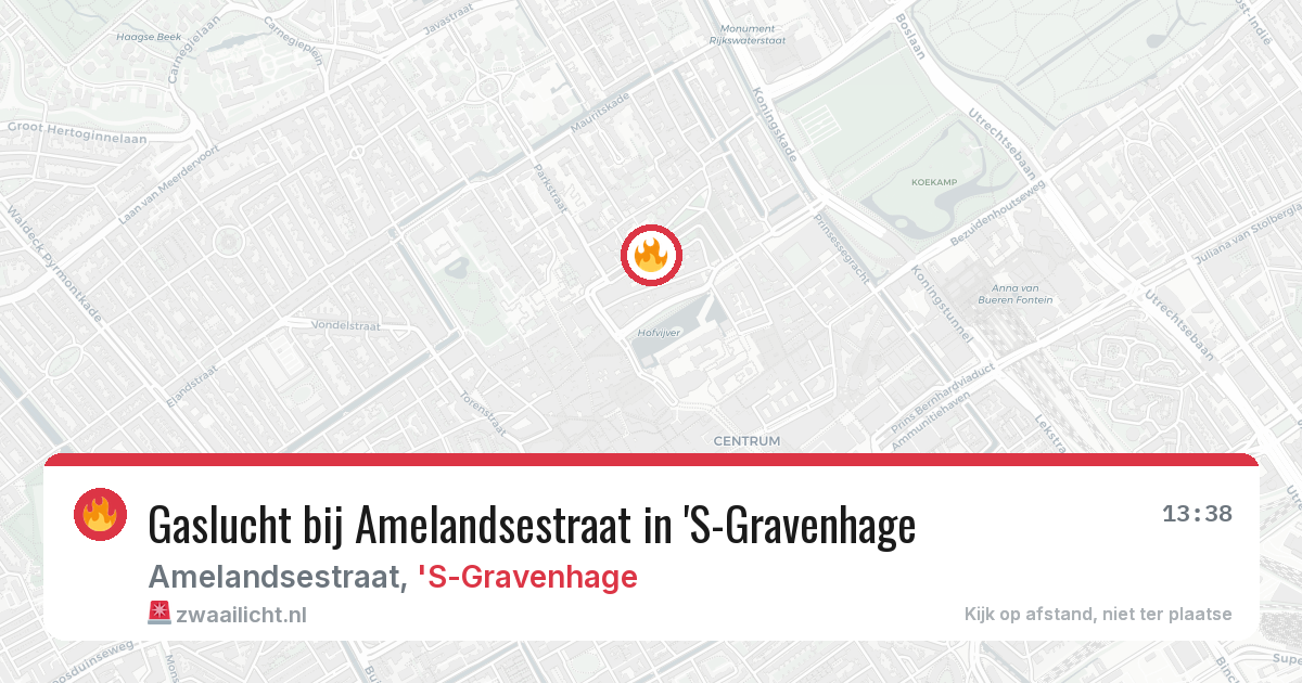 Gaslucht bij Amelandsestraat in 'S-Gravenhage — 18 jan 2026