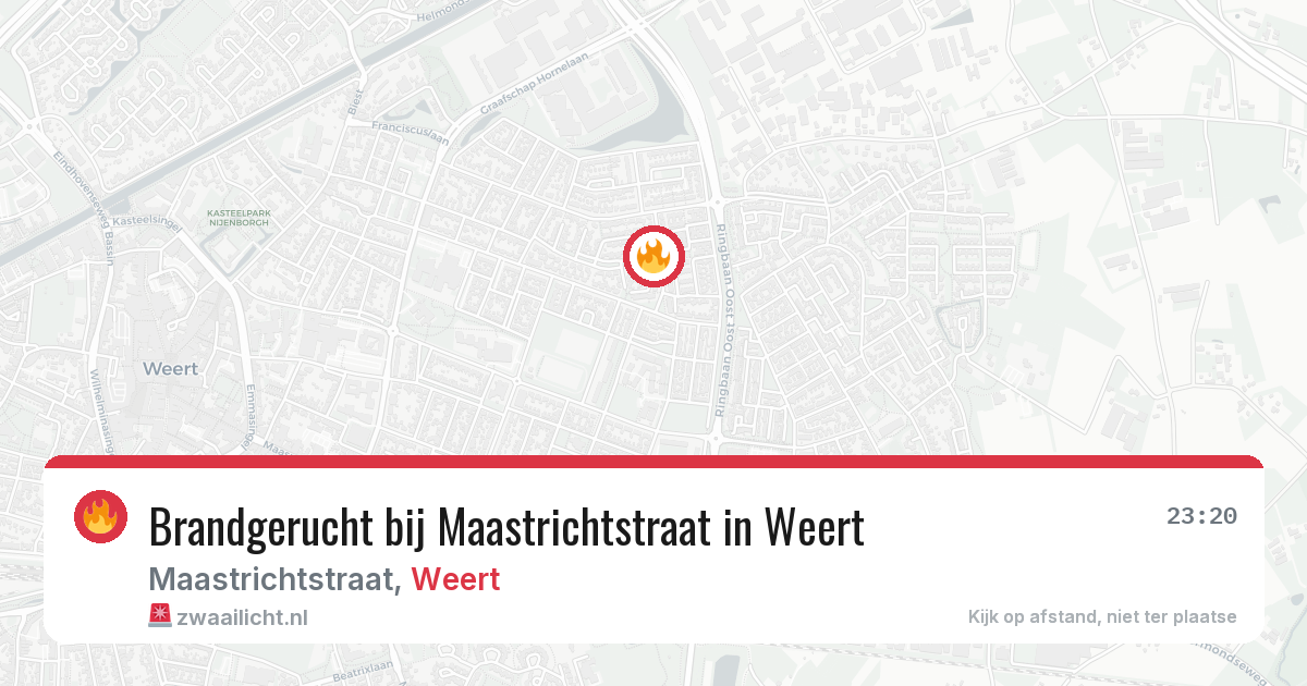 Brandgerucht bij Maastrichtstraat in Weert — 23 mei 2026