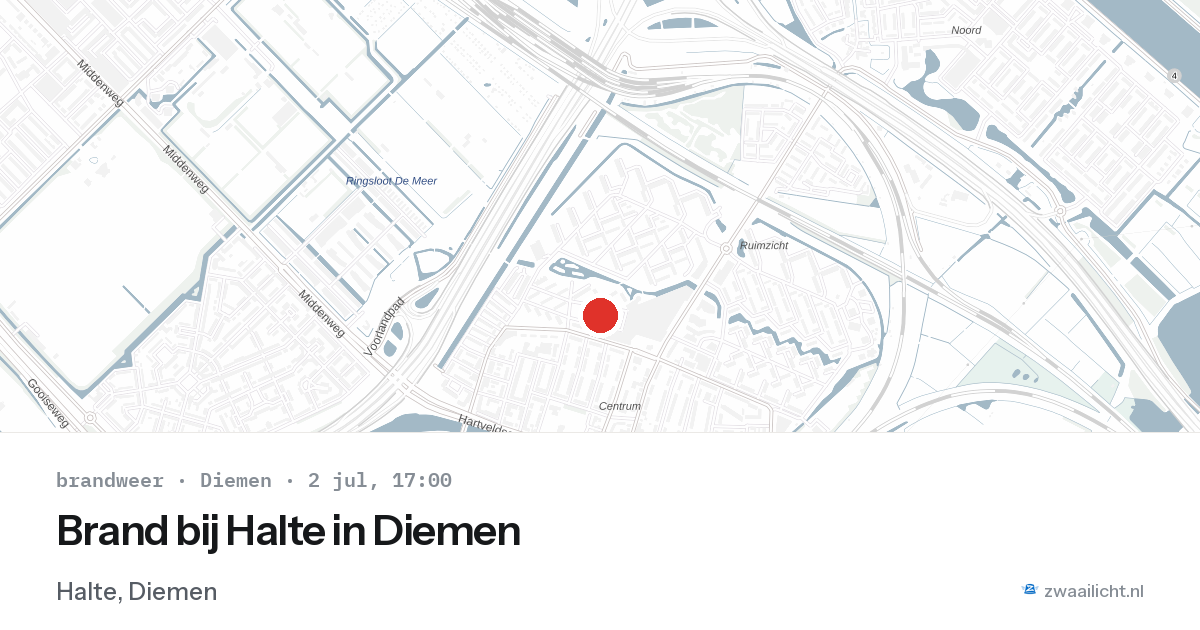 Brand bij Halte in Diemen — 2 jul 2026
