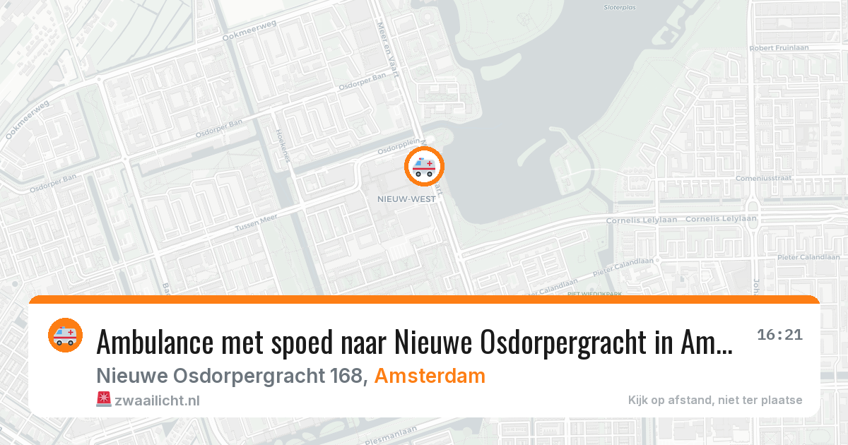 Ambulance met spoed naar Nieuwe Osdorpergracht in Amsterdam — 20 jun 2026