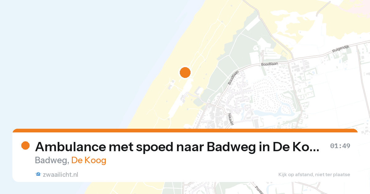 Ambulance met spoed naar Badweg in De Koog — 26 aug 2026