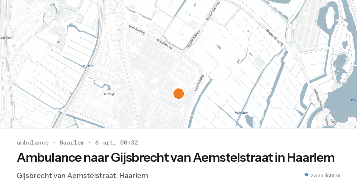Ambulance naar Gijsbrecht van Aemstelstraat in Haarlem — 5 mrt 2026