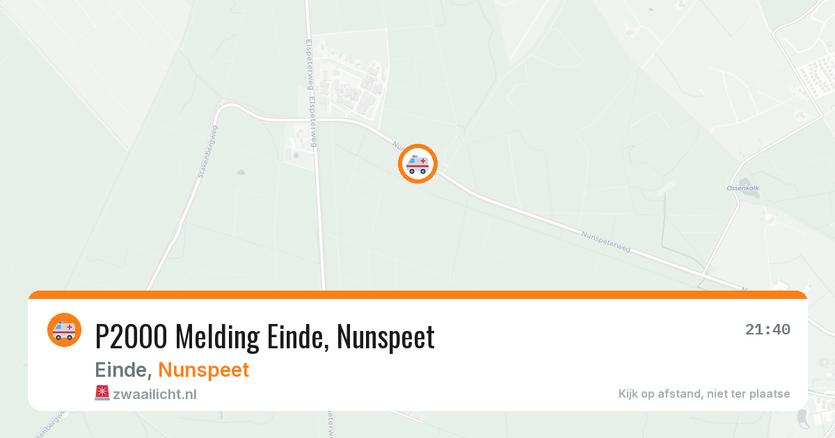 P2000 Melding Einde, Nunspeet — 8 feb 2026