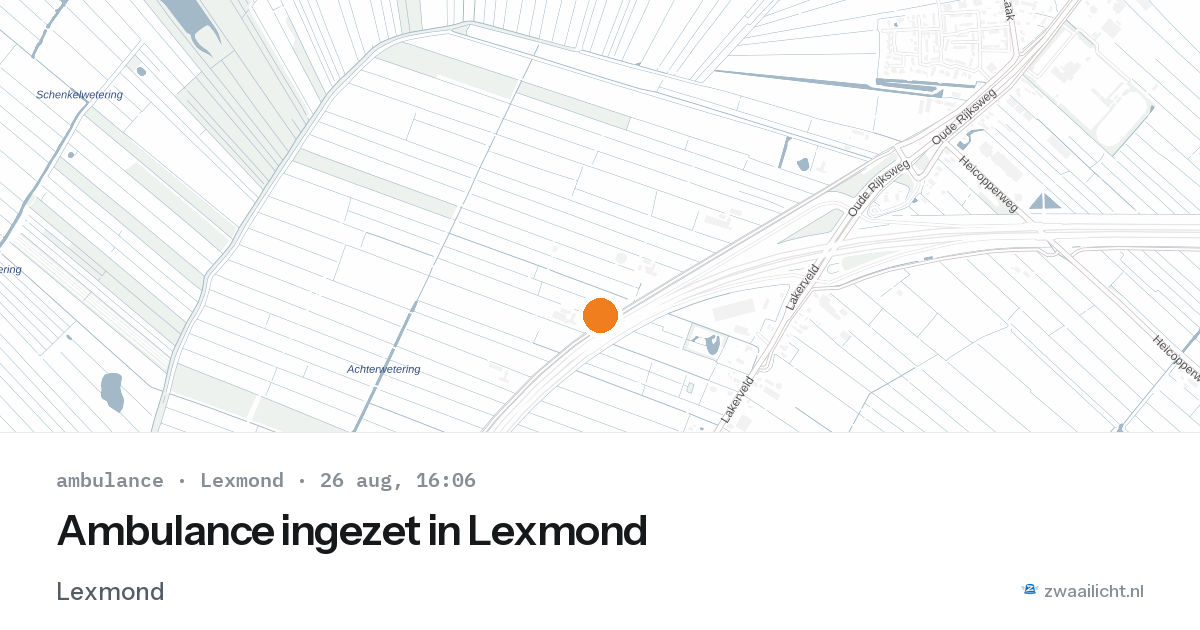 Ambulance ingezet in Lexmond — 26 aug 2026