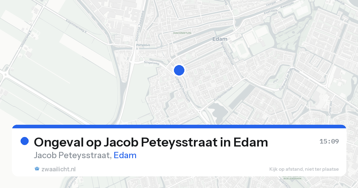 Ongeval op Jacob Peteysstraat in Edam — 23 aug 2026