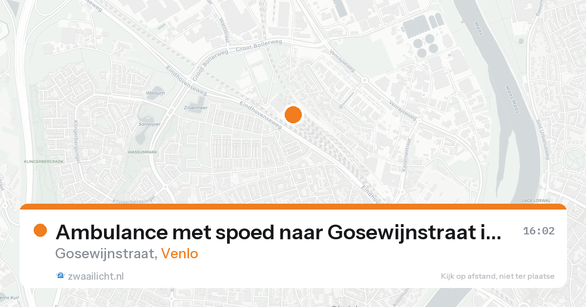 Ambulance met spoed naar Gosewijnstraat in Venlo — 24 aug 2026